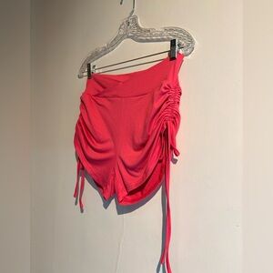 Pink ruched shorts